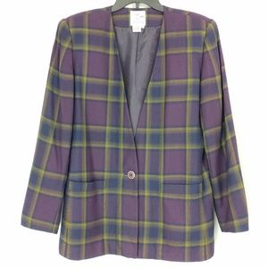 EN AVANCE Purple Plaid Blazer Vintage